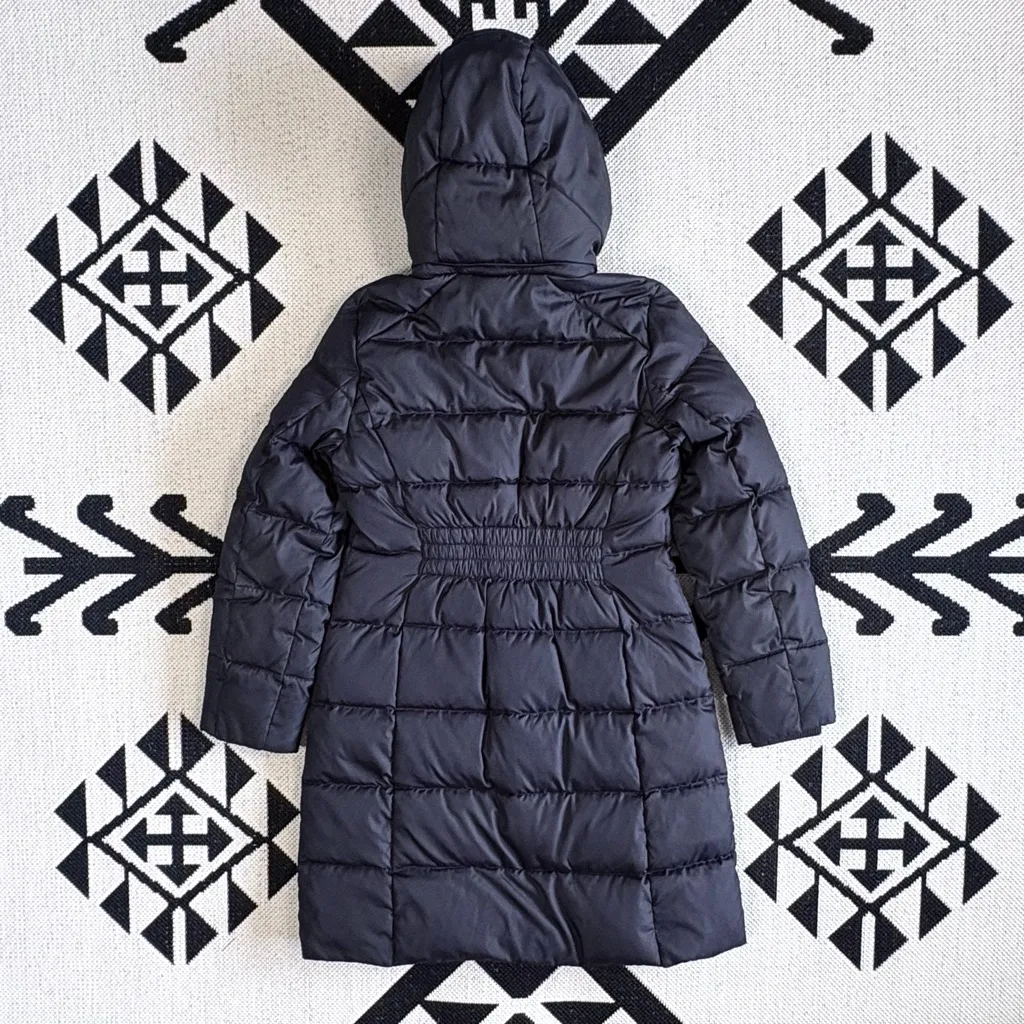 London Fog Faux Fur Trim Hooded Down & Feather Puffer Coat in Black Small - Image 11