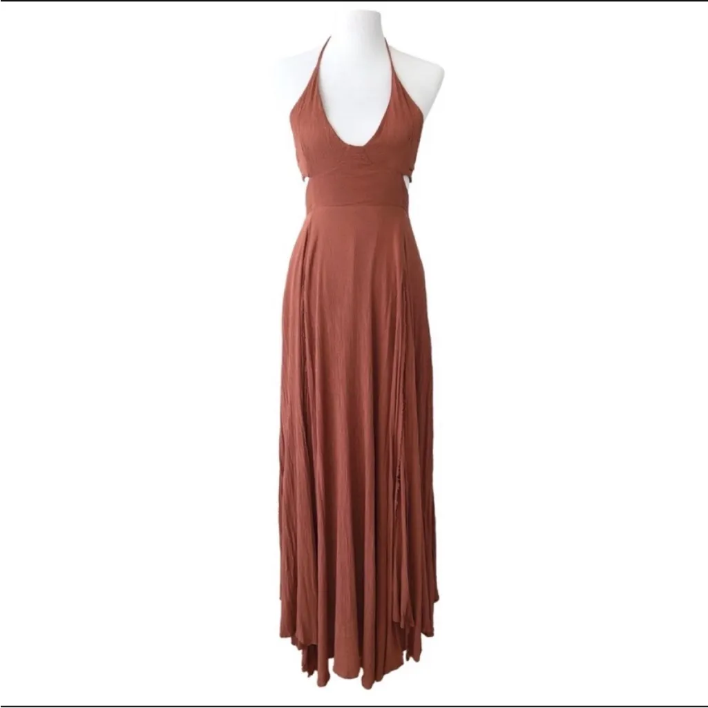 Free People Lille layered maxi dress bronze XS NEW - Image 3