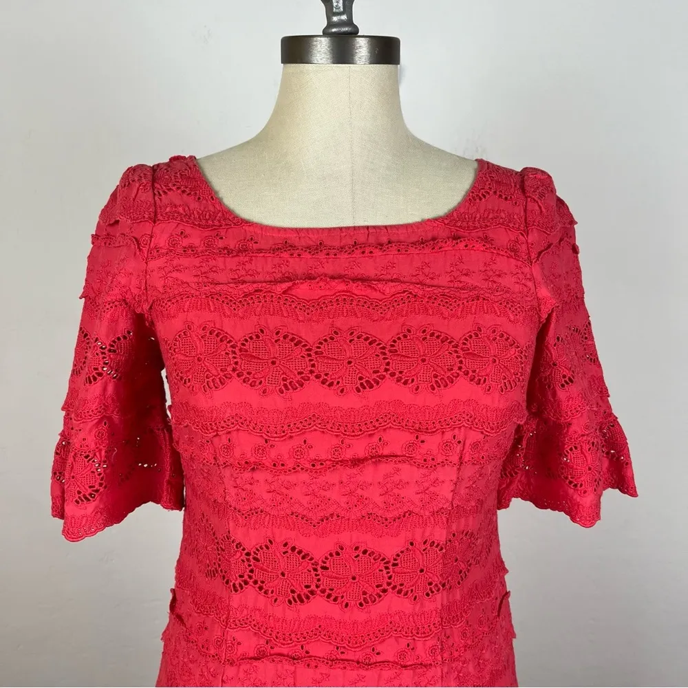 Anthropologie Moulinette Soeurs Coral Lace Dazzling Lights Dress - Image 3