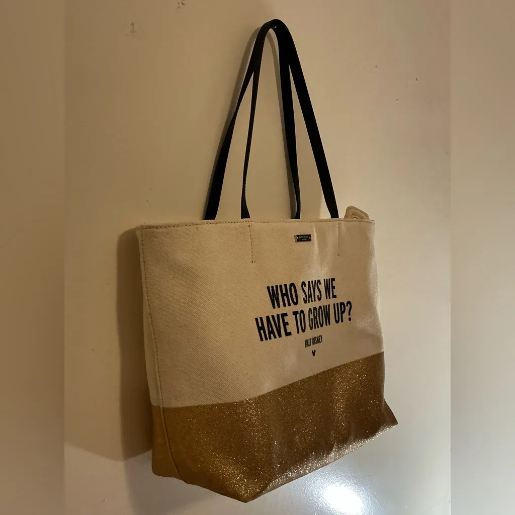A Rare Vintage Disney Kate Spade Who says we have to grow up? Large Tote Handbag - Image 3