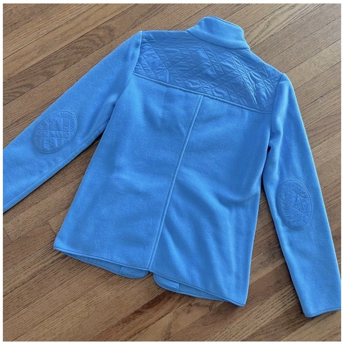 Talbots Quilted Royal Blue Polar Fleece Zip Jacket Classic Long Sleeve X (14W) - Image 5