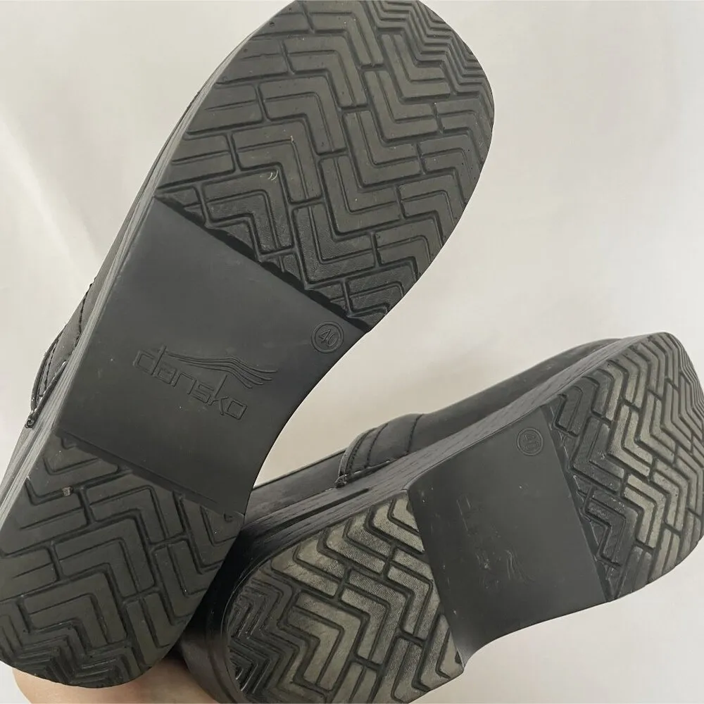 Dansko Professional Black Leather Clogs Slip-On Comfort Shoes Size 40 EU - Image 2
