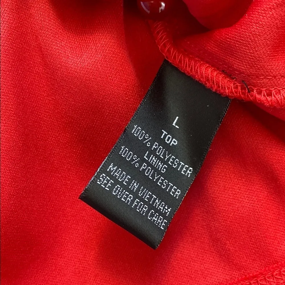 B Wear Y2K “Going Out” Red Ruffle Sleeveless Blouse. Size L - Image 8