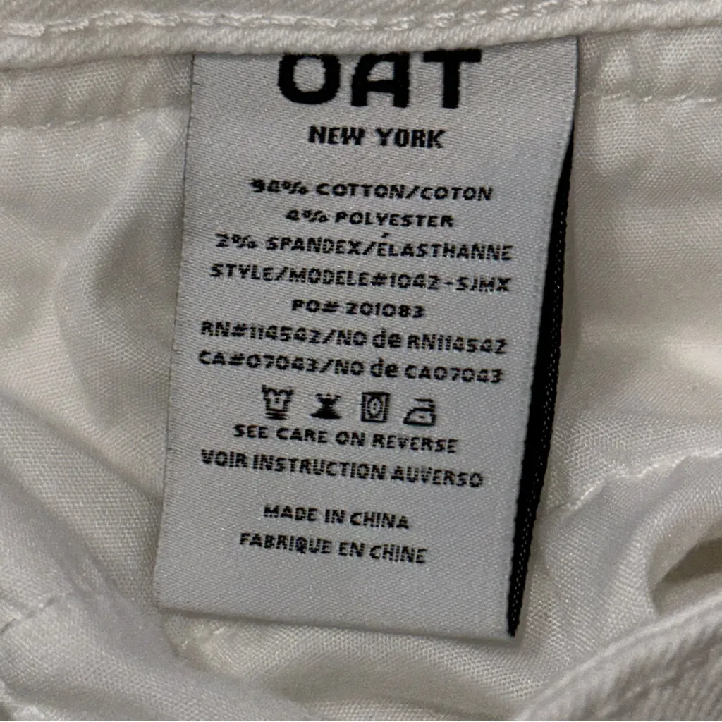 Oat New York Women’s Size 6 28 White Wide Leg High Rise Cropped Denim Jeans - Image 5