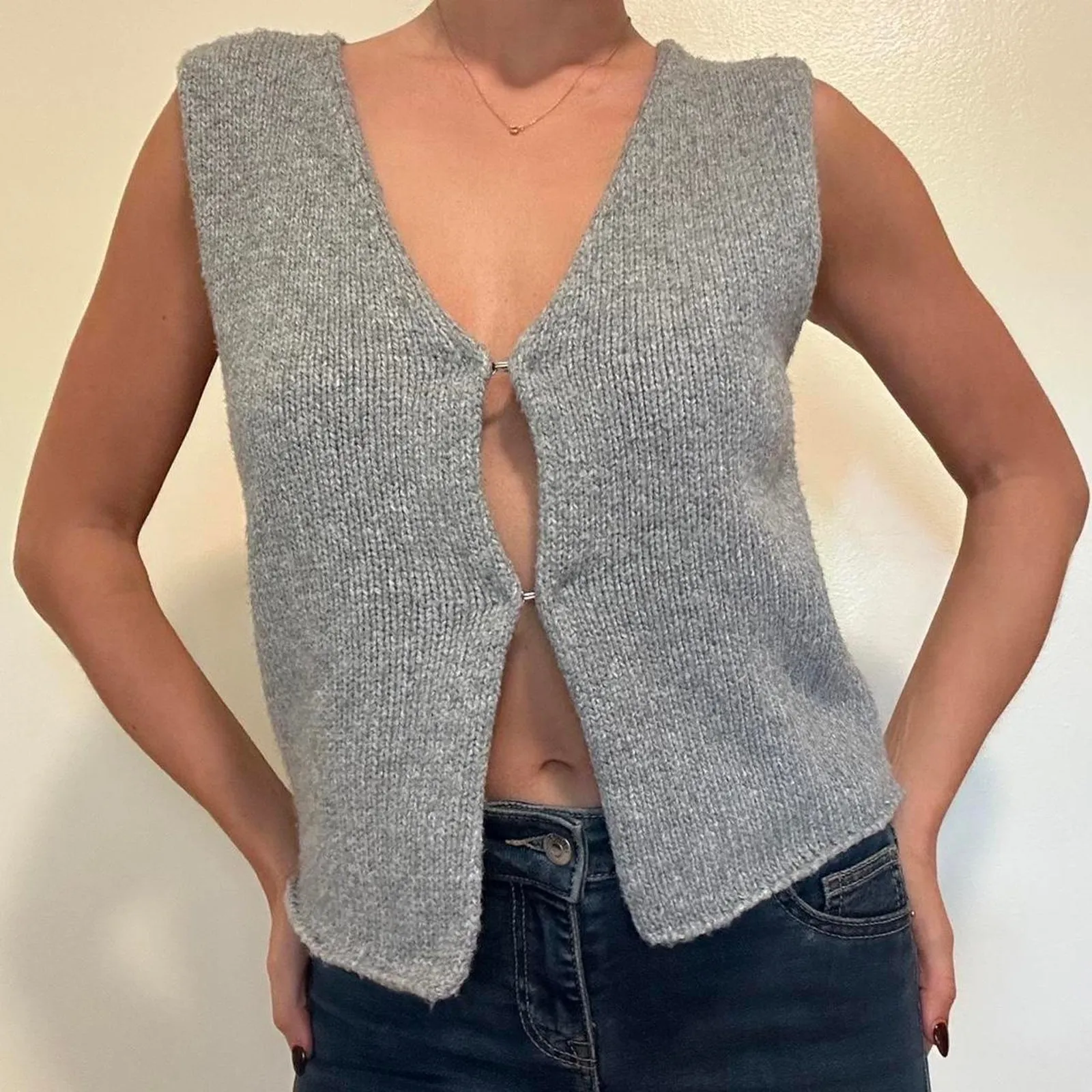 Rumored sweater vest top super Gray Size XS - Image 2