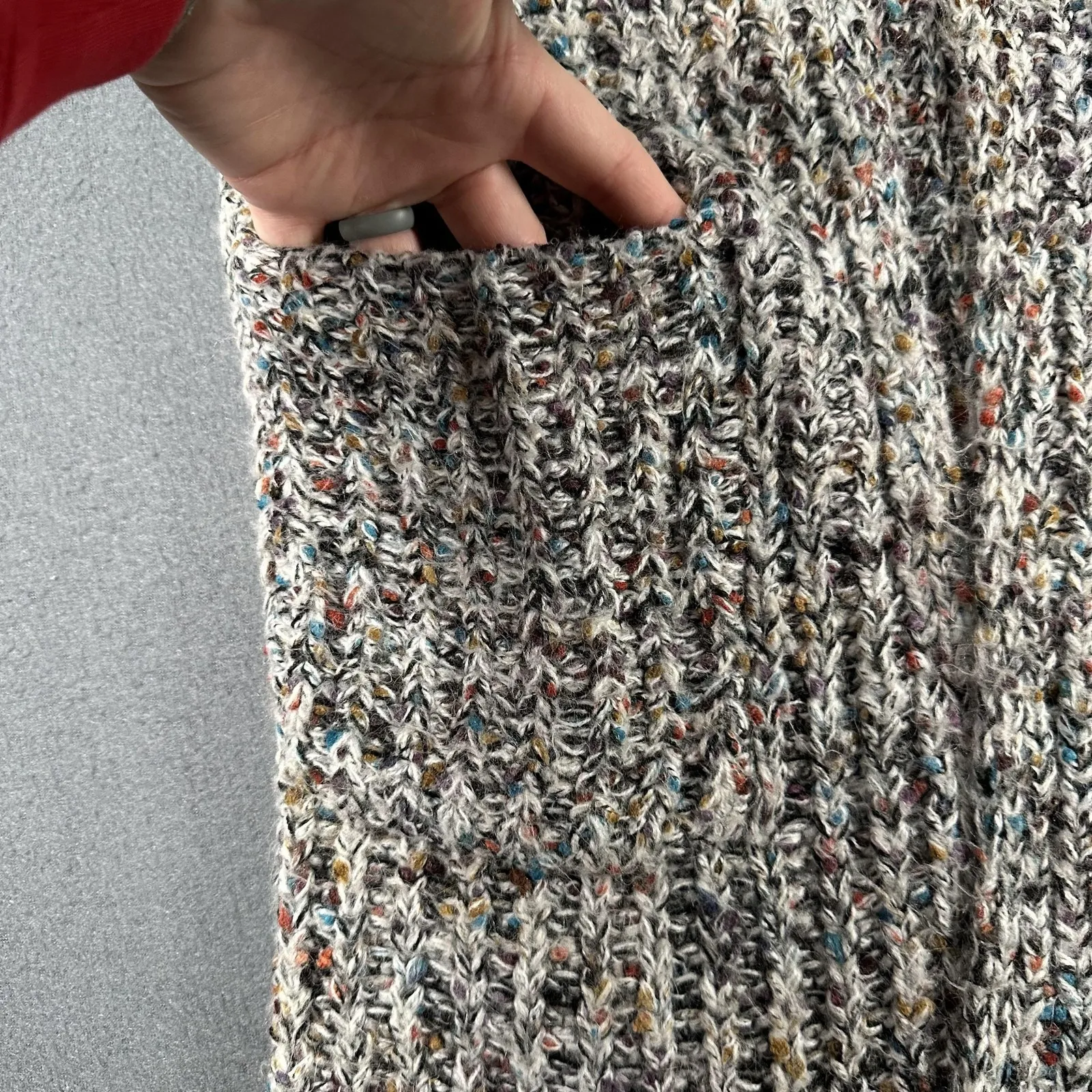 Universal Thread Sweater Cardigan Womens XS Gray Open Front Chunky Knit Pockets - Image 6