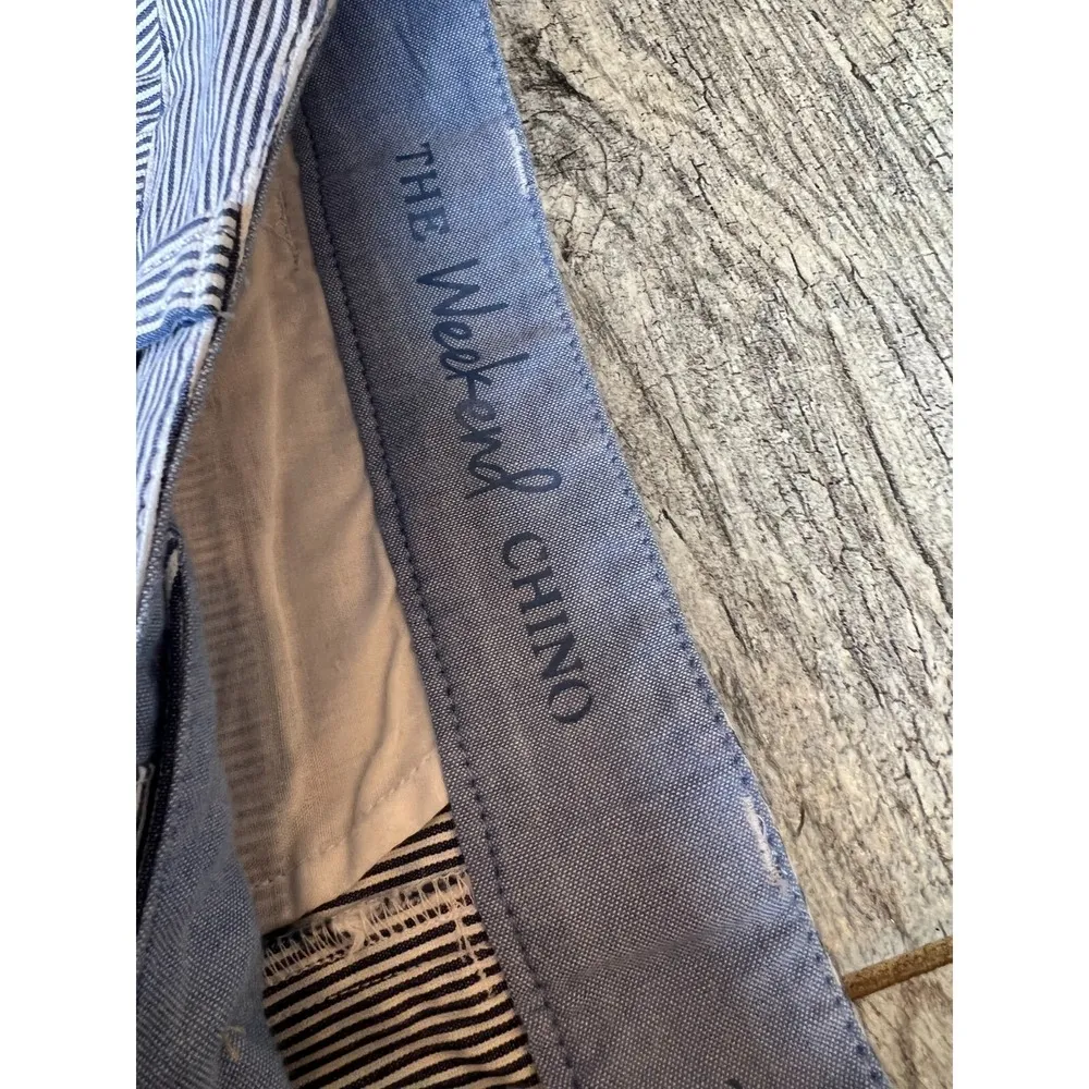 NWT Talbots Super Soft Weekend Chino Pant 2P 2 Petite Blue Stretch Stripe Womens - Image 6
