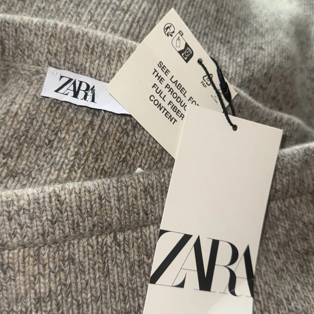 NWT Zara PLAIN WOOL BLEND KNIT MINI SKIRT Pull On - Image 4