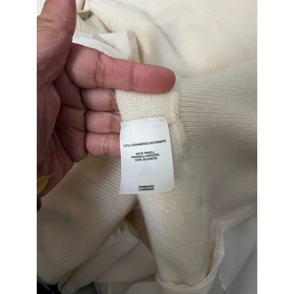 Robert Rodriguez Neiman Marcus Cream Scoop Neck Cashmere silk Pullover Sweater S - Image 5