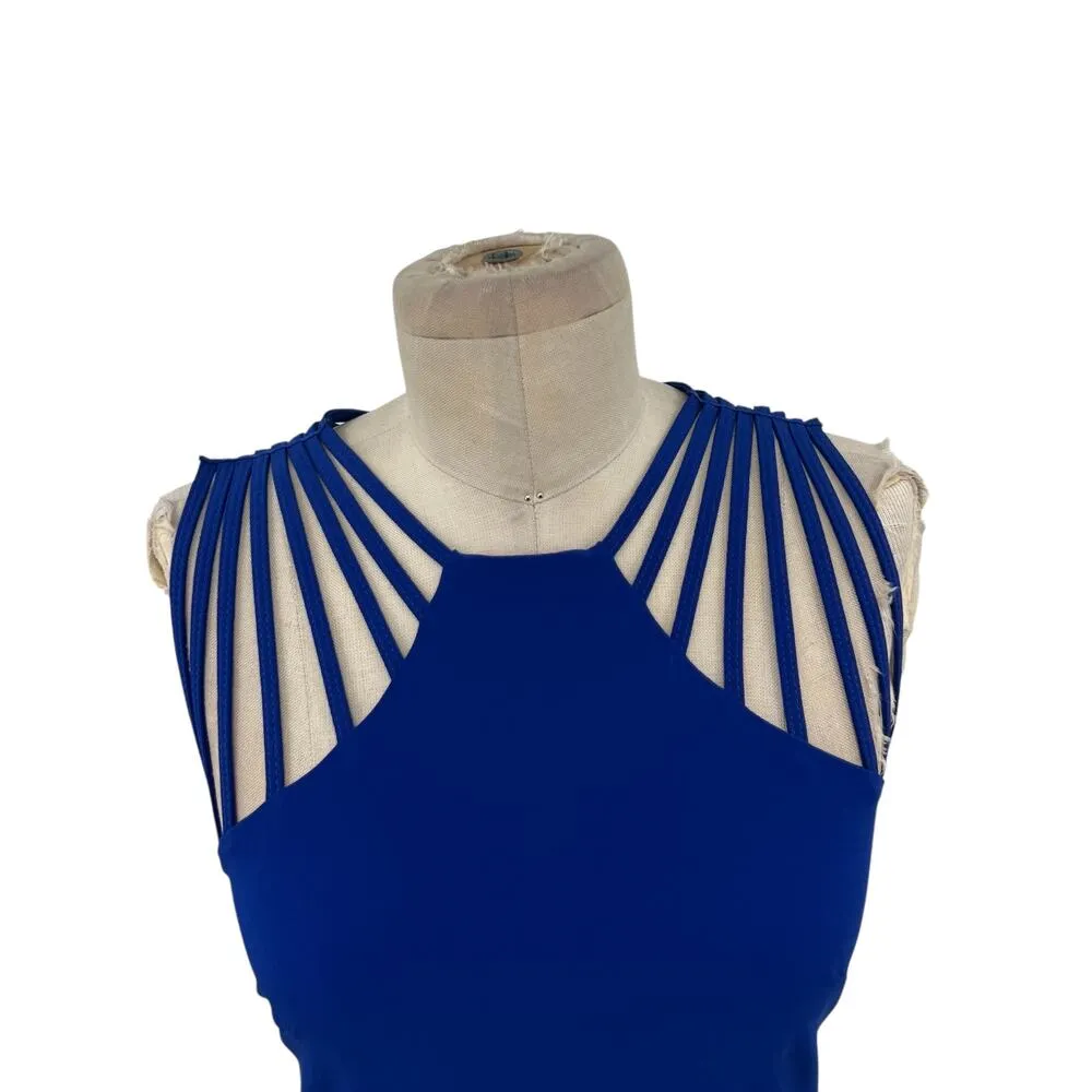Dress the Population Cora Strappy Shoulder Sheath Dress Mini Cobalt Blue Size XS - Image 4
