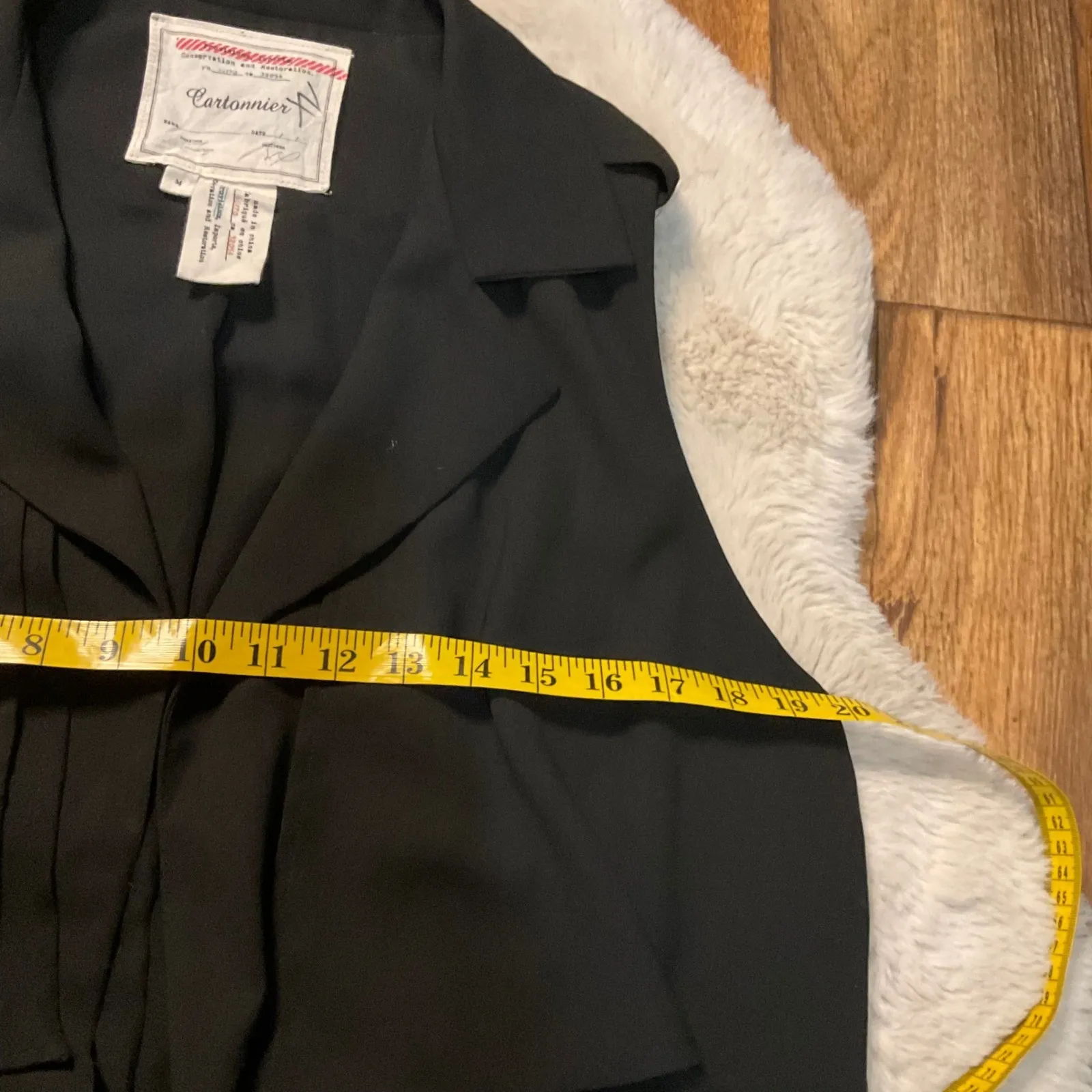 Anthropologie Cartonnier Vest Blazer Size Medium Tie Waist with‎ Pockets Black - Image 4