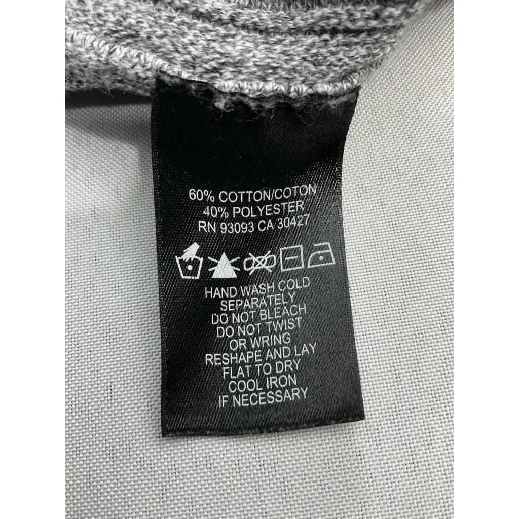 Womans Nic & Zoe Pullover Long Sleeve Sweater Large Gray Black Braided Detail - Image 4