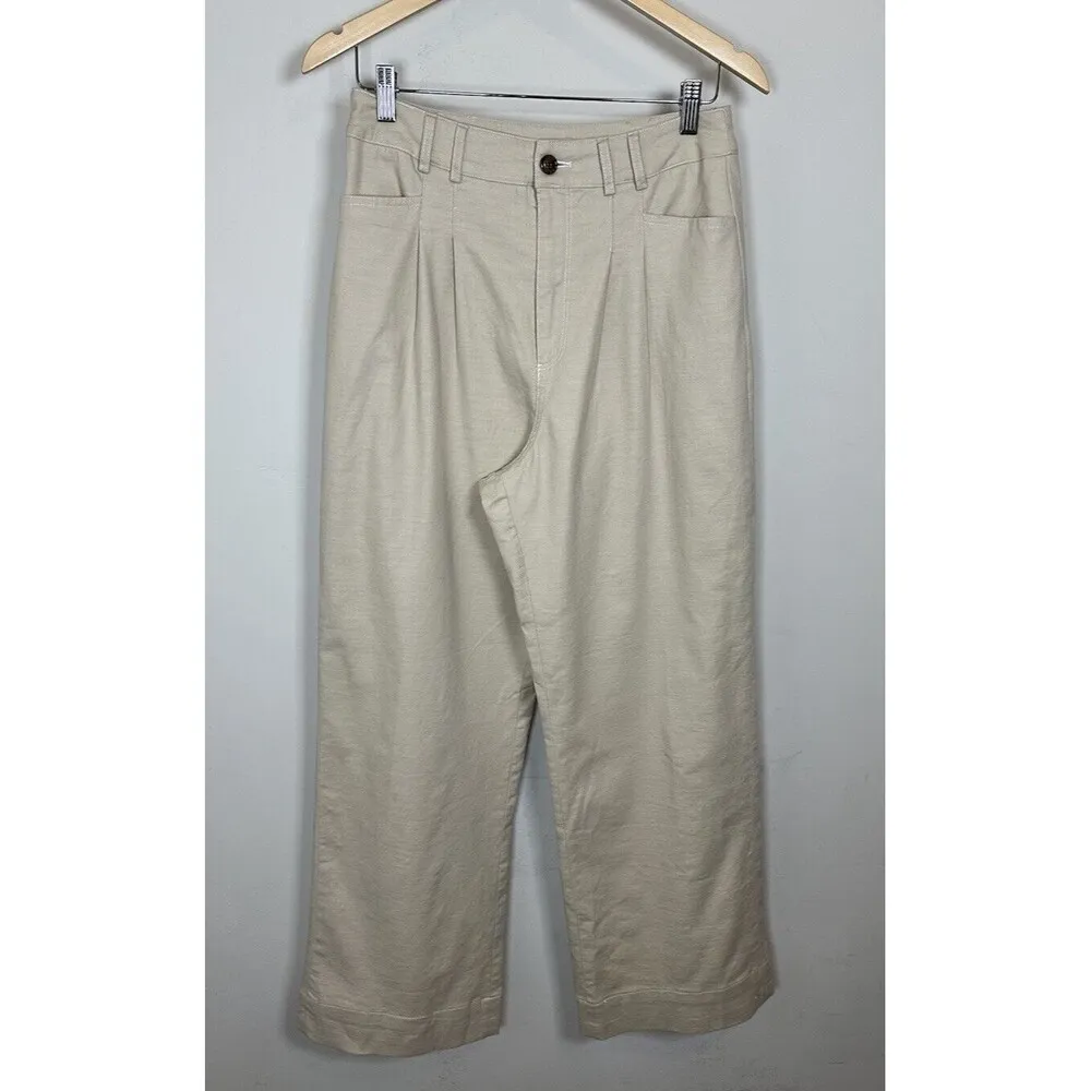 Anthropologie Avec Les Filles Women High Rise Wide Leg Pants Size Medium Pleated - Image 2