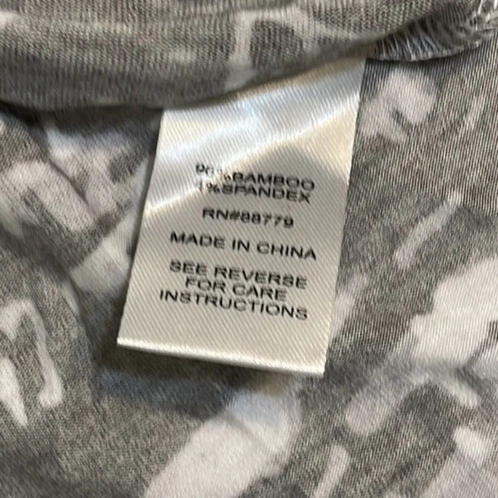 Lemon Grass tunic womens cream abstract top long sleeve blouse shirt bamboo Sz S - Image 3