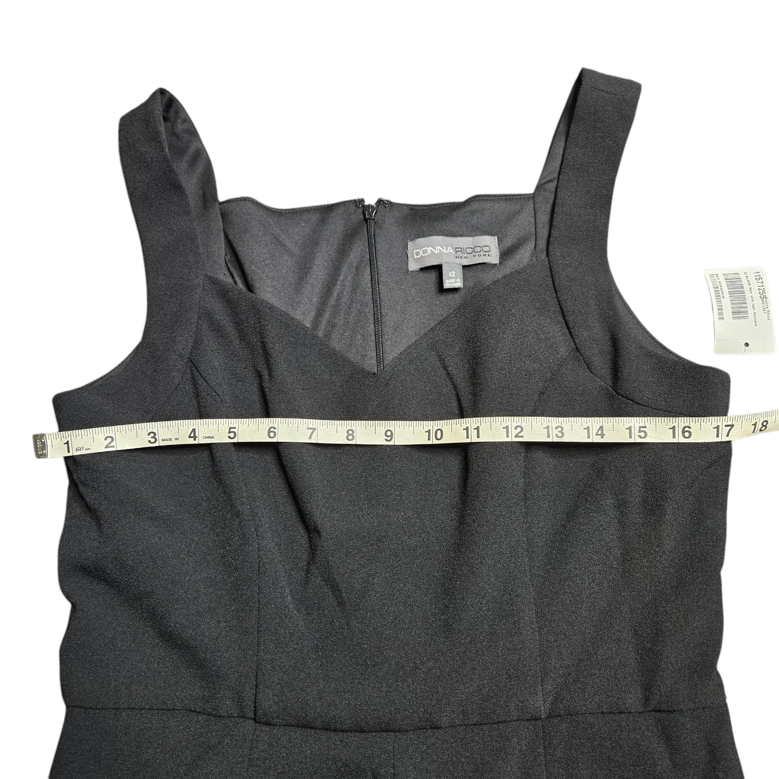 Donna Ricco New York Black Sleeveless V-Neck Jumpsuit Size: 12 - Image 3