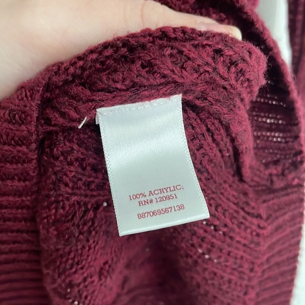 SO Sonoma Maroon Perfect Pullover Fitted Crew Neck Sweater Size XS - Image 4