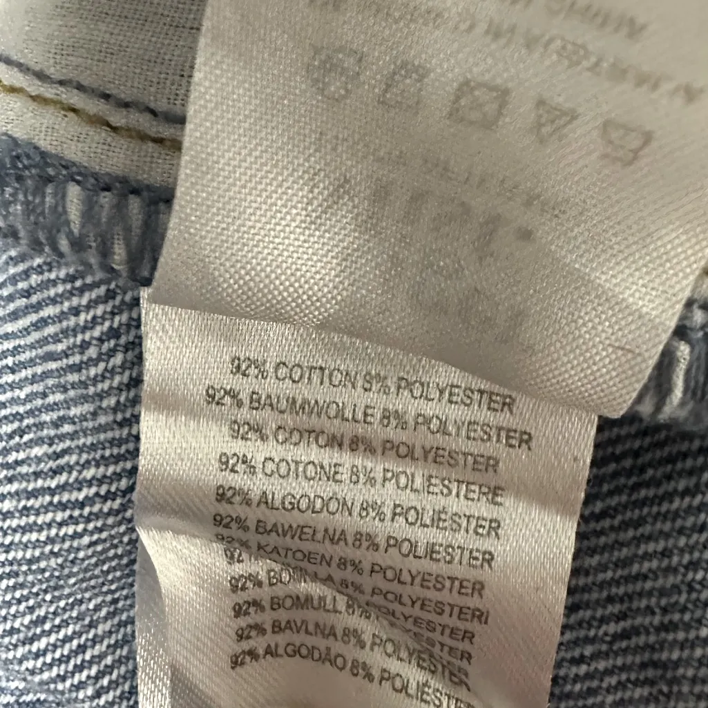 Tiger Mist Wide Leg High Waist Blue White Checkered 4 Pocket Denim Jeans Small - Image 11