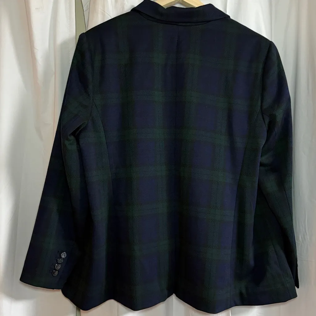 Ralph Lauren Plus Size 3X blazer 2X Pants Navy/Green/Gold Plaid Blazer C36 - Image 8