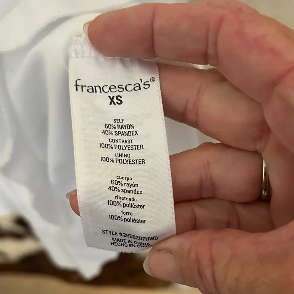 Miami Strapless Beige and Blue Crochet Dress - Image 4