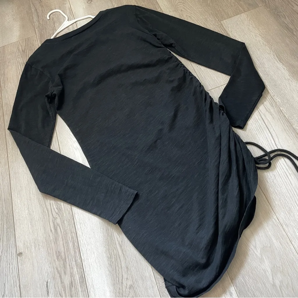 Pam & Gela Dress revolve shirred long sleeve mini womens Black (small) going out - Image 8