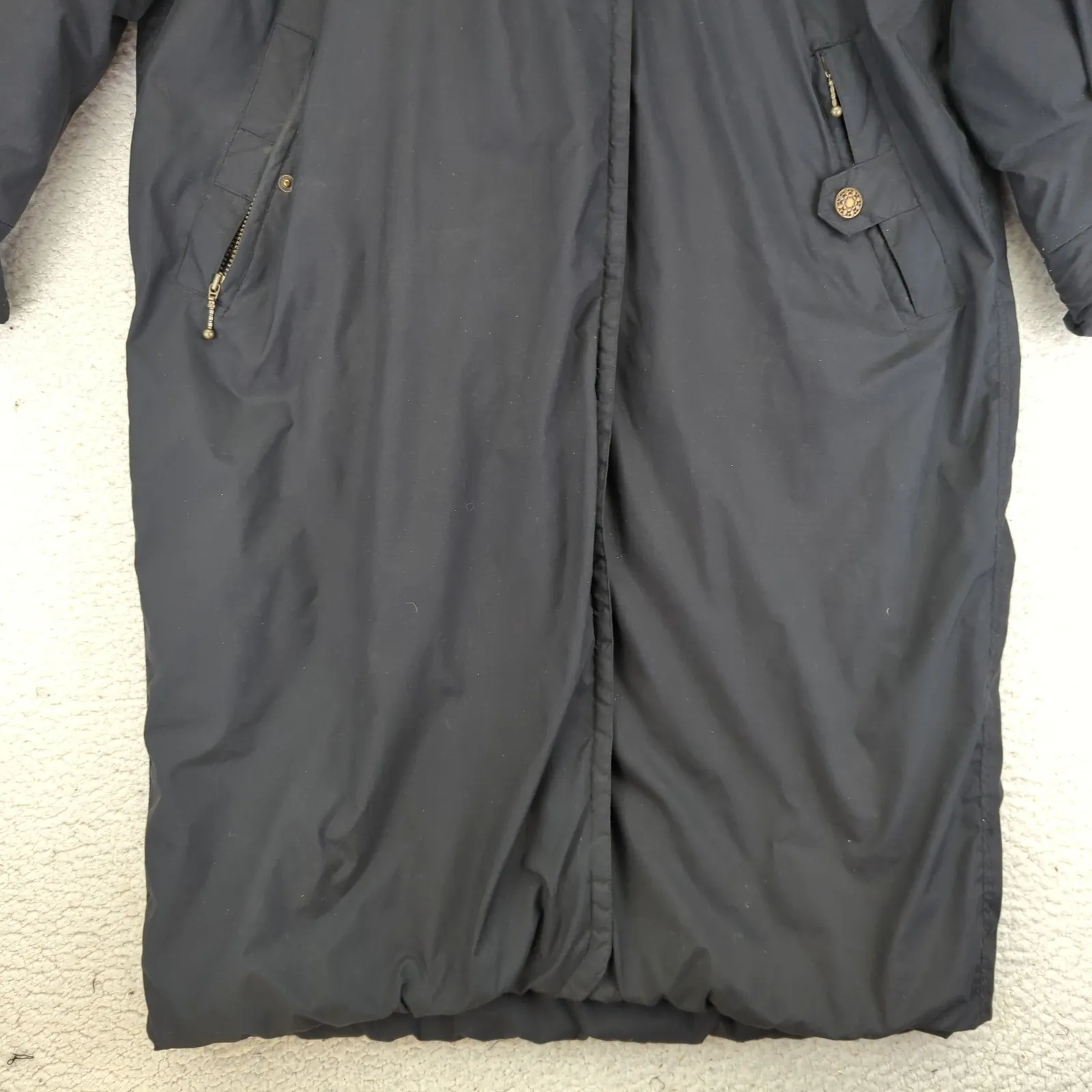 Obermeyer Womens Divine Long Parka Winter Ski Snow Coat Jacket Black 12 Fur Hood - Image 7