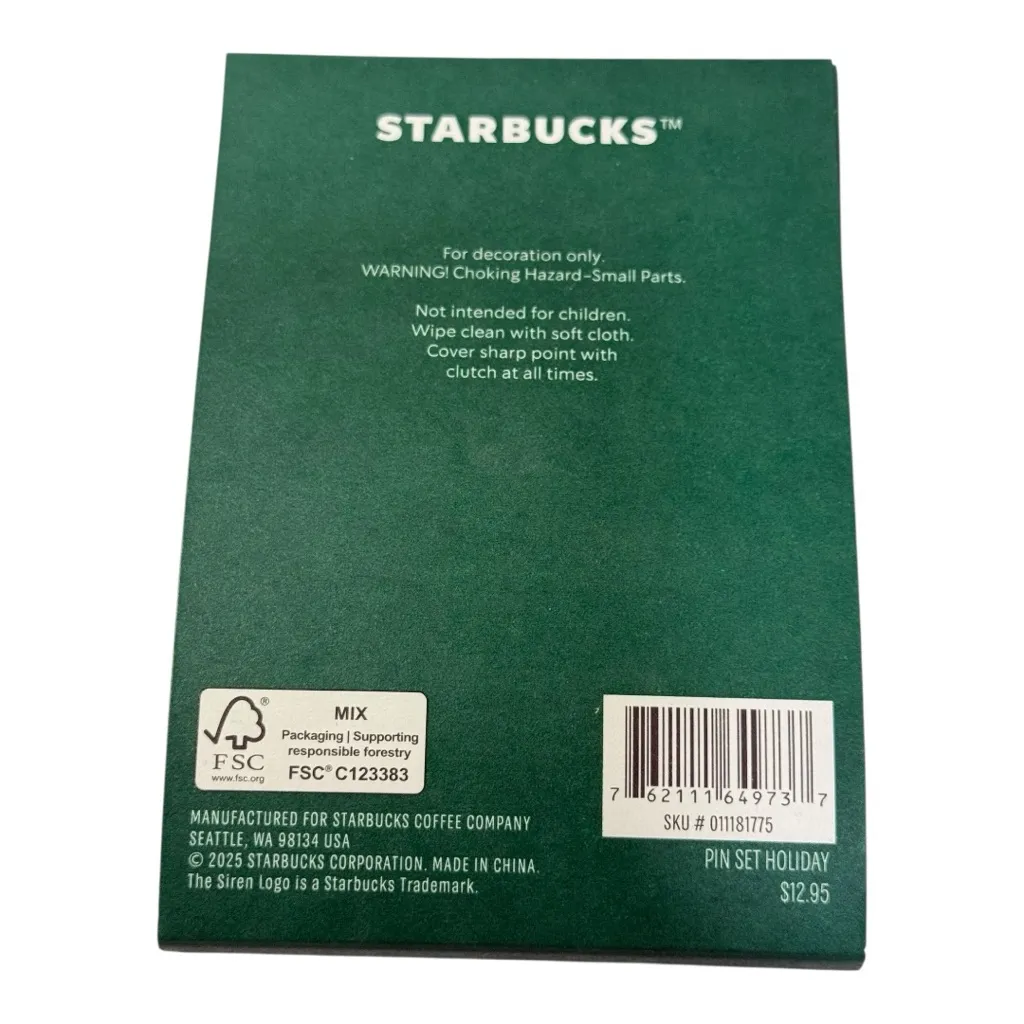 Starbucks Holiday Enamel Pin Set – Bearista, Gingerbread, Polar Bear Red Cup NEW - Image 2