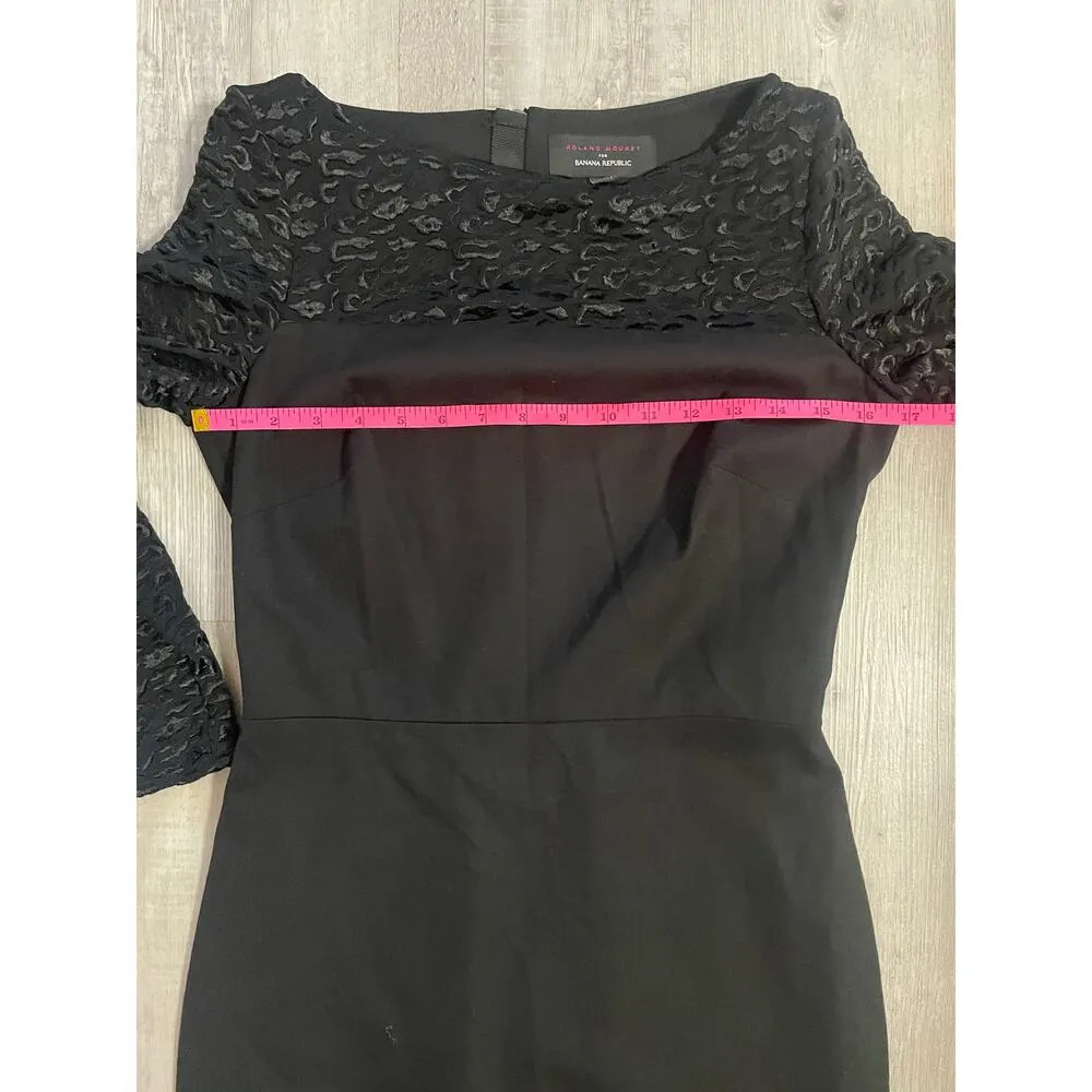 Roland Mouret for Banana Republic Black Sheath dress with lace. Size 10 - Image 5