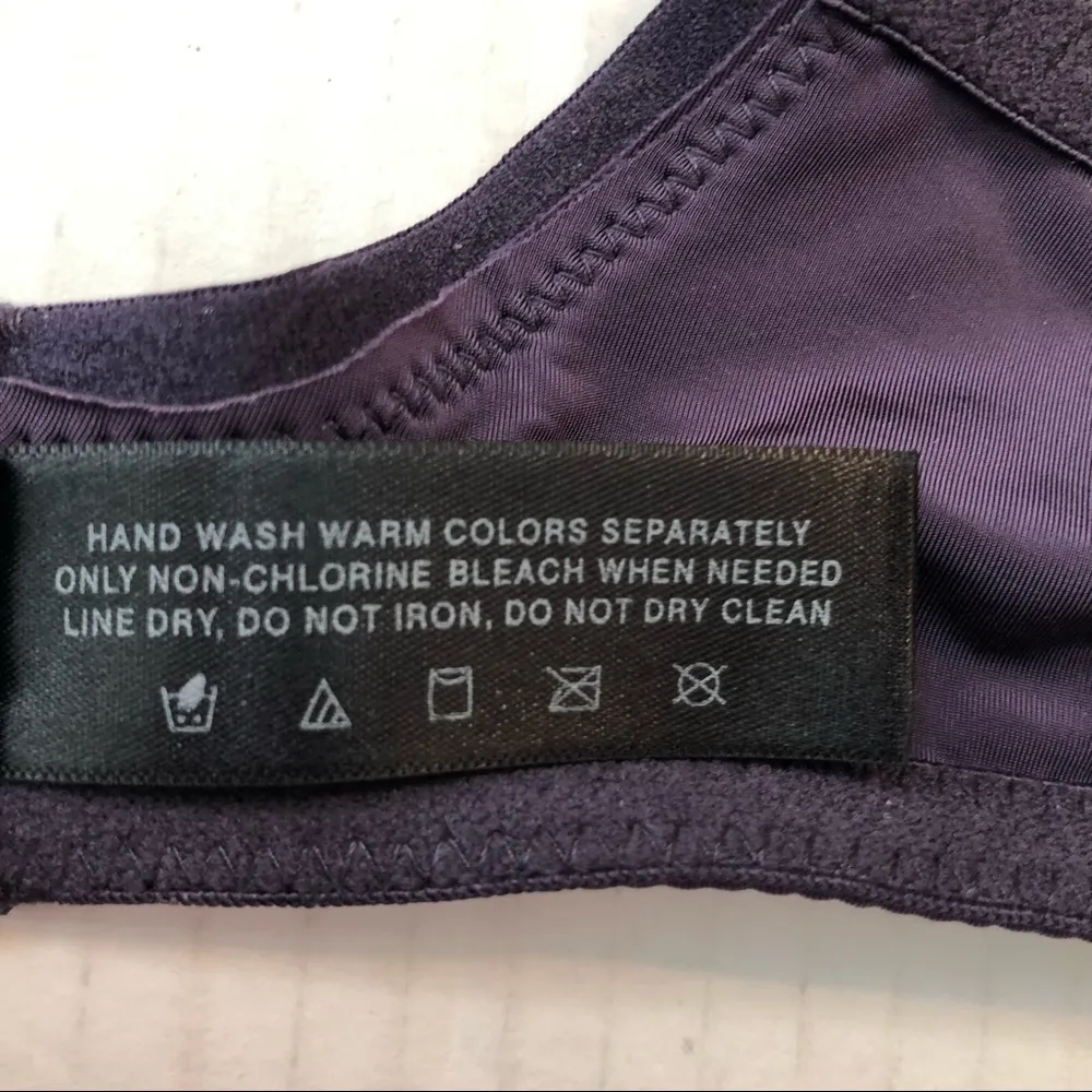 Natori Bra Lace Body Underwire Bra in Purple Sz 34C GUC Lace Floral Straps - Image 13