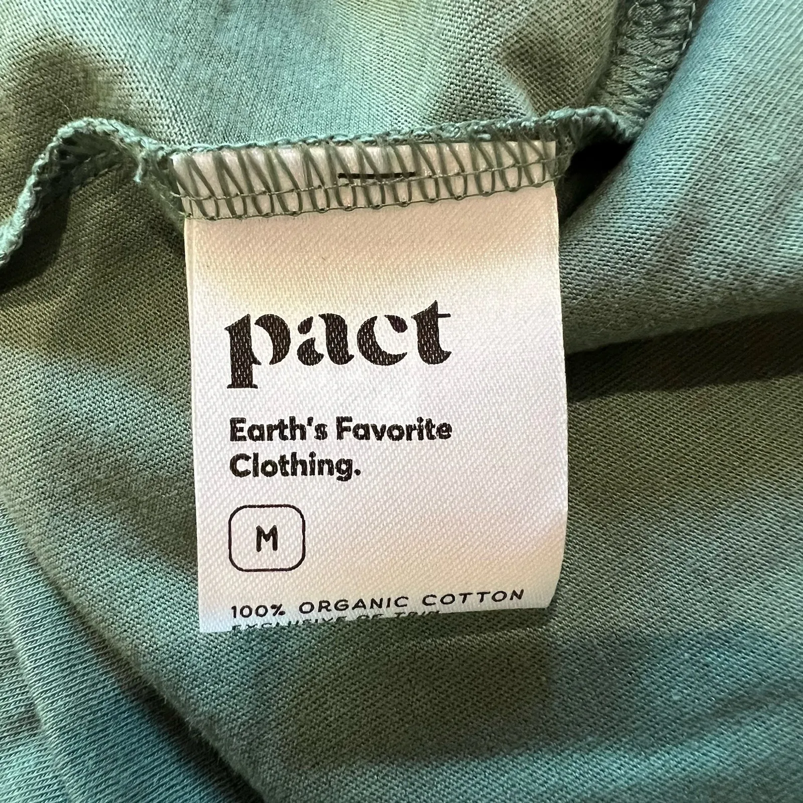 Pact Women's T‎ Shirt Dress Sage Green Organic Cotton Minimalist - Image 7