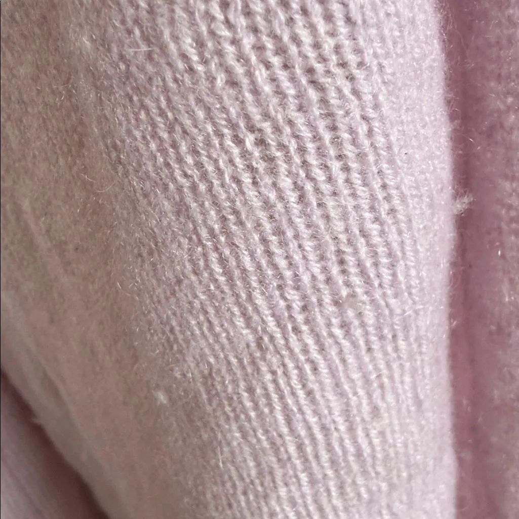 Minnie Rose Soft Blush almost lavender knit cashmere open cardigan size large - Image 7