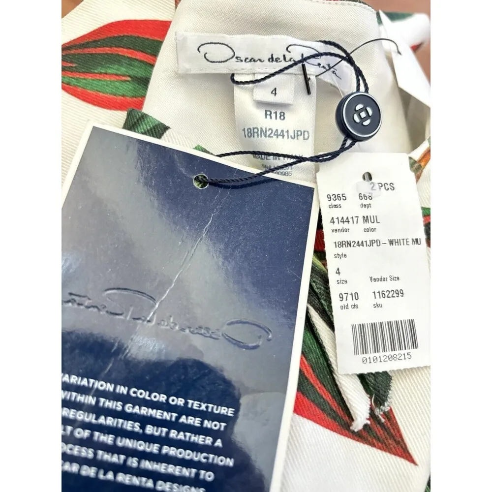 NWT Oscar De La Renta Monkey Leaf Print Dress - Image 15