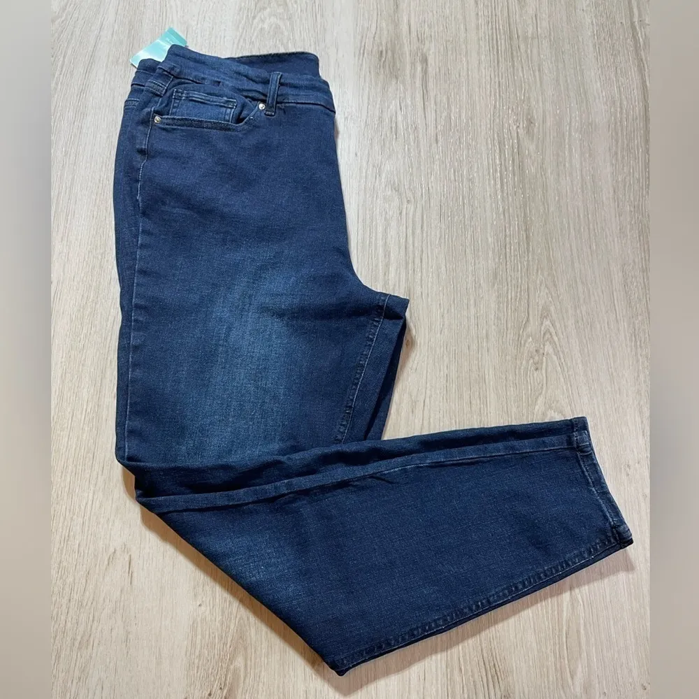 Maurices Limitless Jegging High Rise Stretch‎ Button Fly Dark Wash Denim 22W 24W - Image 4