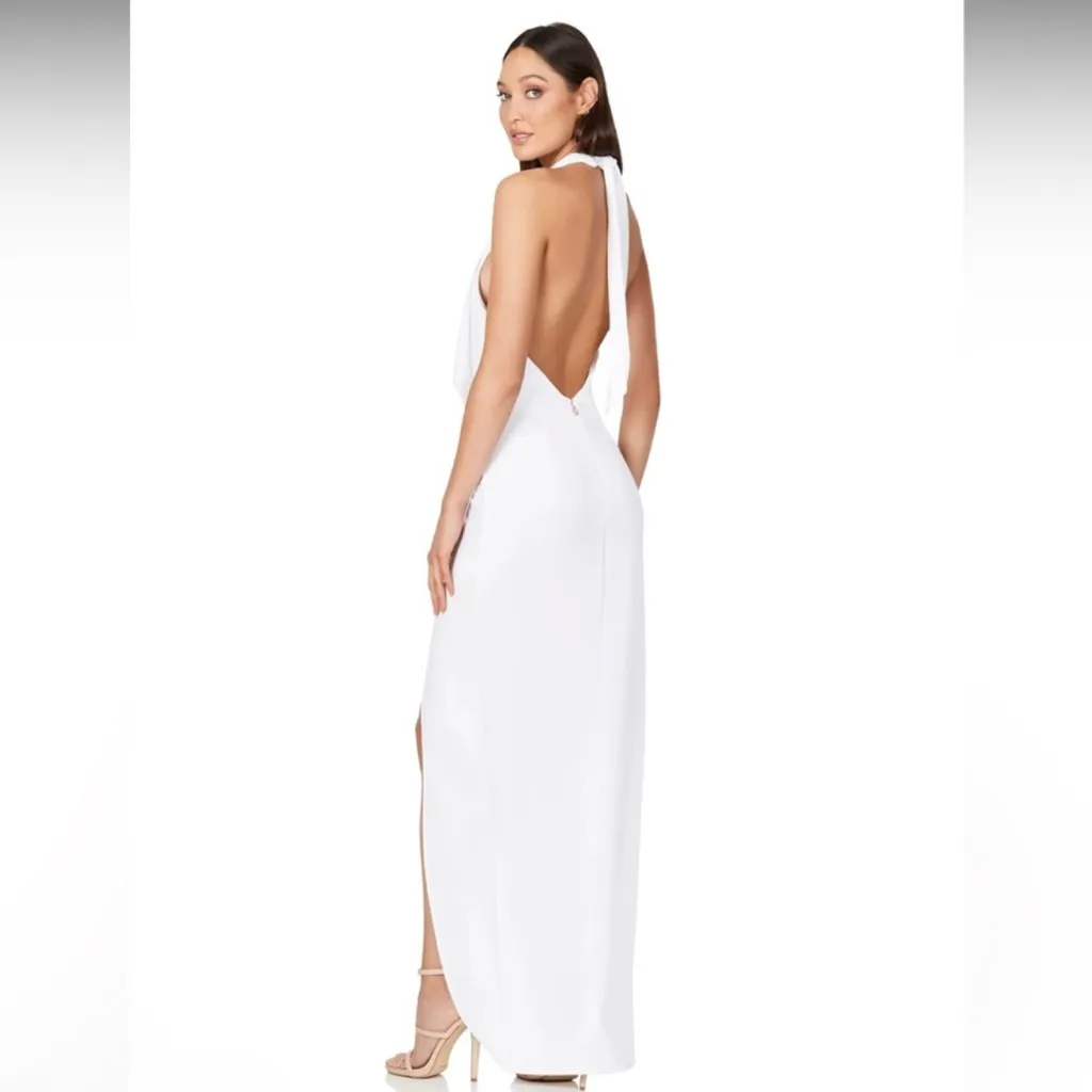 NWT Nookie‎ Amore Ivory Halter Gown Dress Sz Small $279 - Image 4
