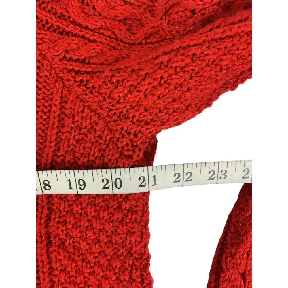 Merona  Women's Cherry Red Chunky Pullover Sweater - Image 5