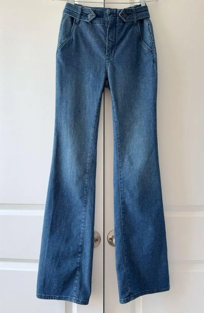 Pilcro Anthropologie Polished Mid Rise Blue Dark Wash Full Length Bootcut Jeans - Image 5
