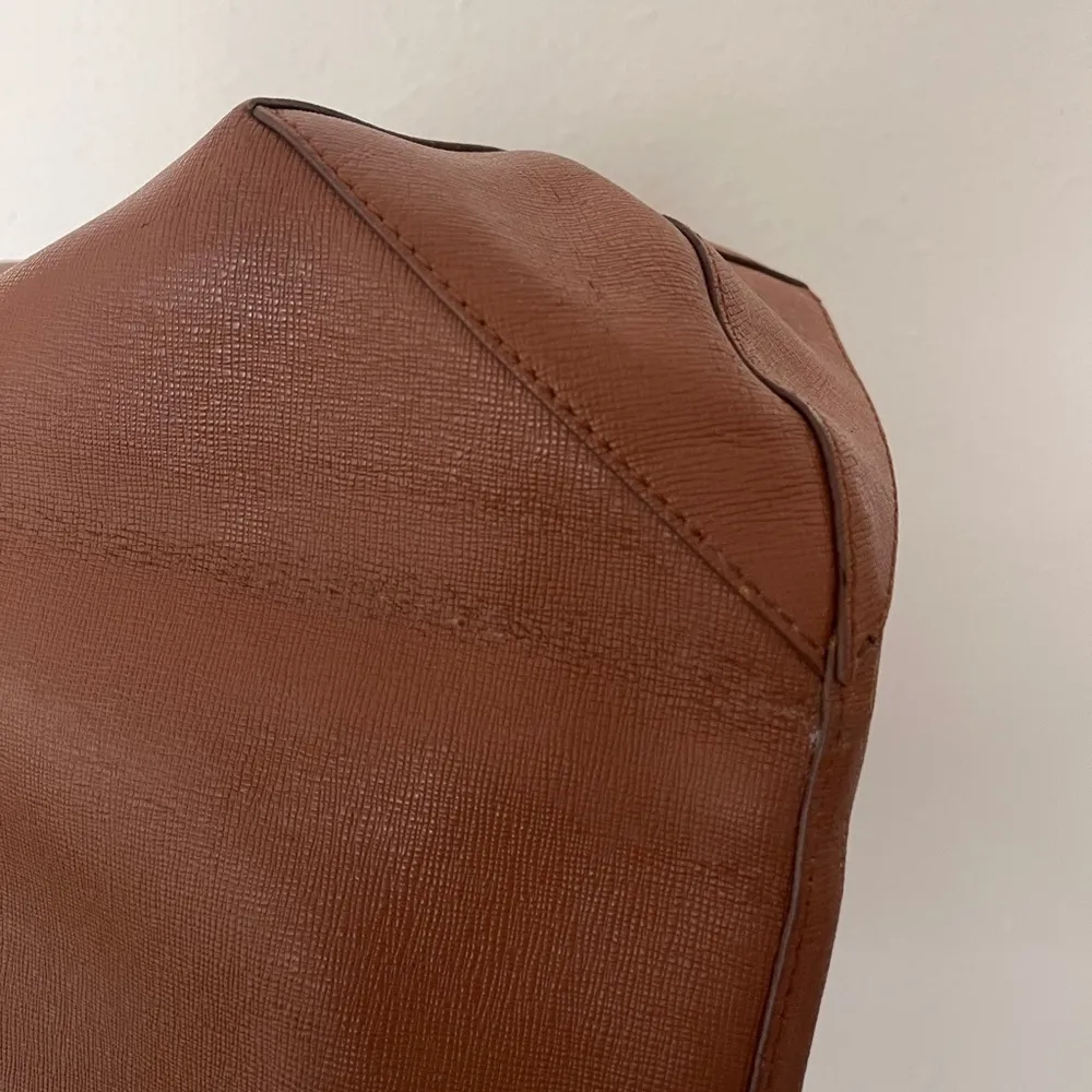 2 way bag brown leather preloved crossbody purse large tote - Image 11