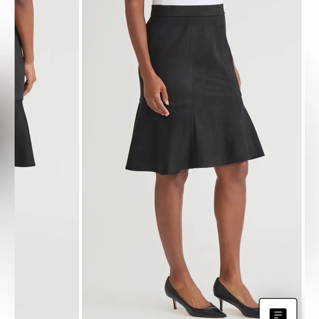 Kasper Elegant Black A-Line  Stretch Crepe back Zip Flare Skirt size 8 - Image 2