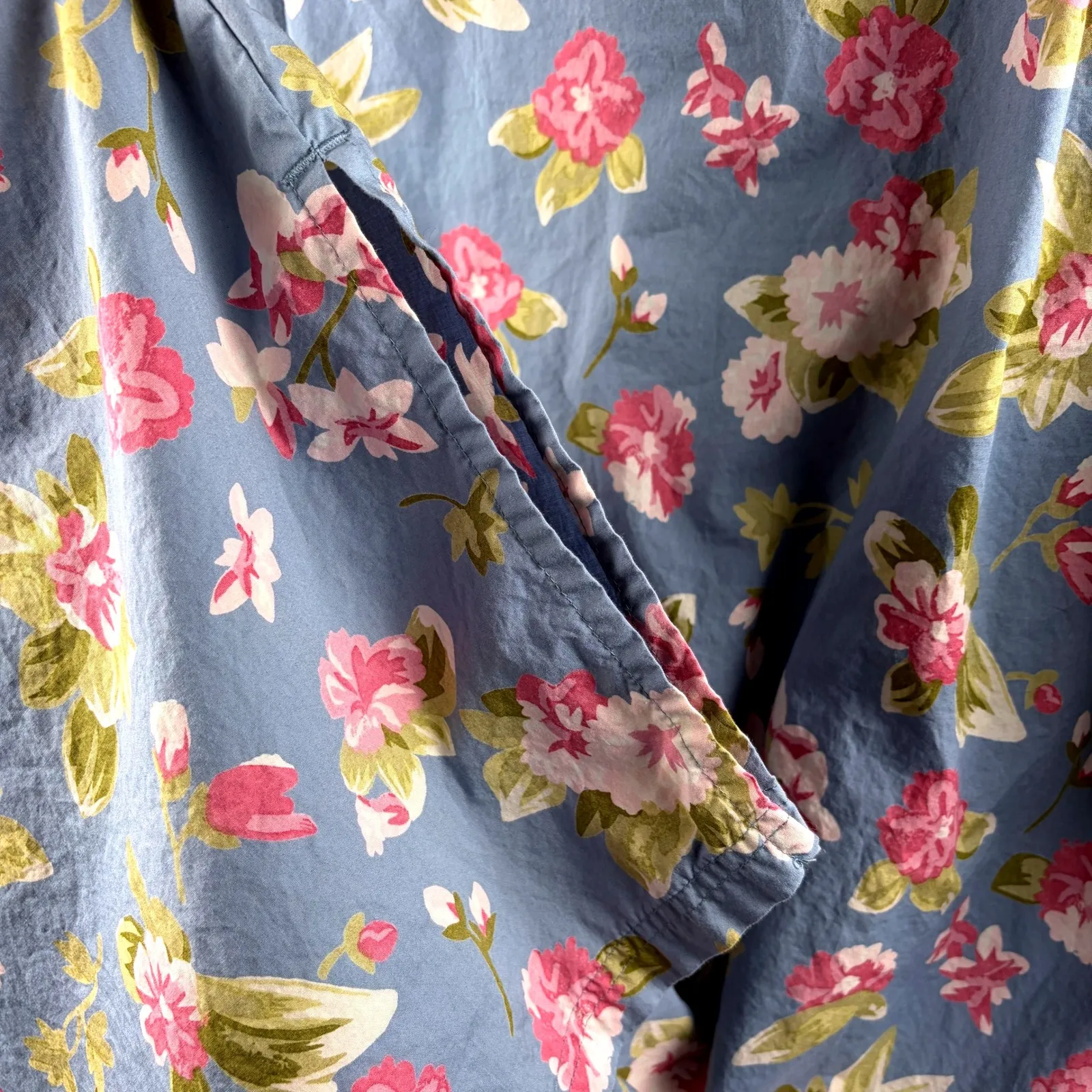 Ella Simone 100% Cotton Blue Floral Nightgown Women's Large Cottage Traditional - Image 11