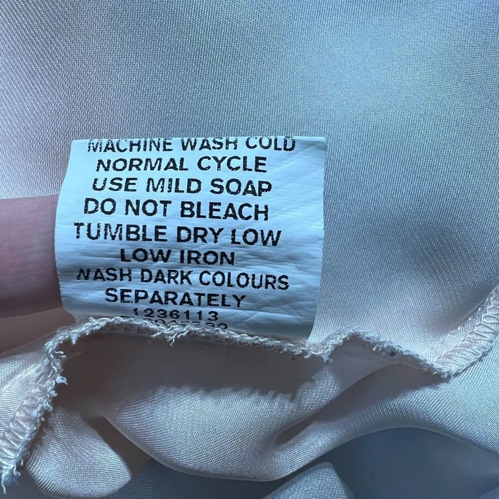 Eshakti Blouse Top 3X 24W Navy Blue Beige Geometric Short Sleeve V-Neck High Low - Image 12