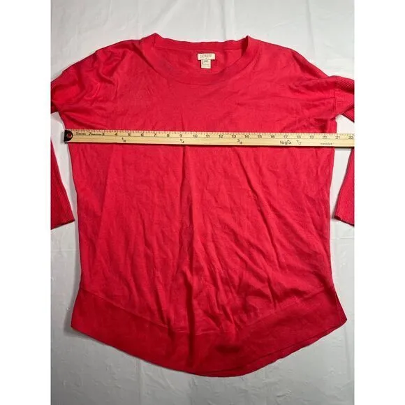 J.Crew Red Long Sleeve‎ Sweater Casual Elegant Knit Top XXS w stain spots - Image 3