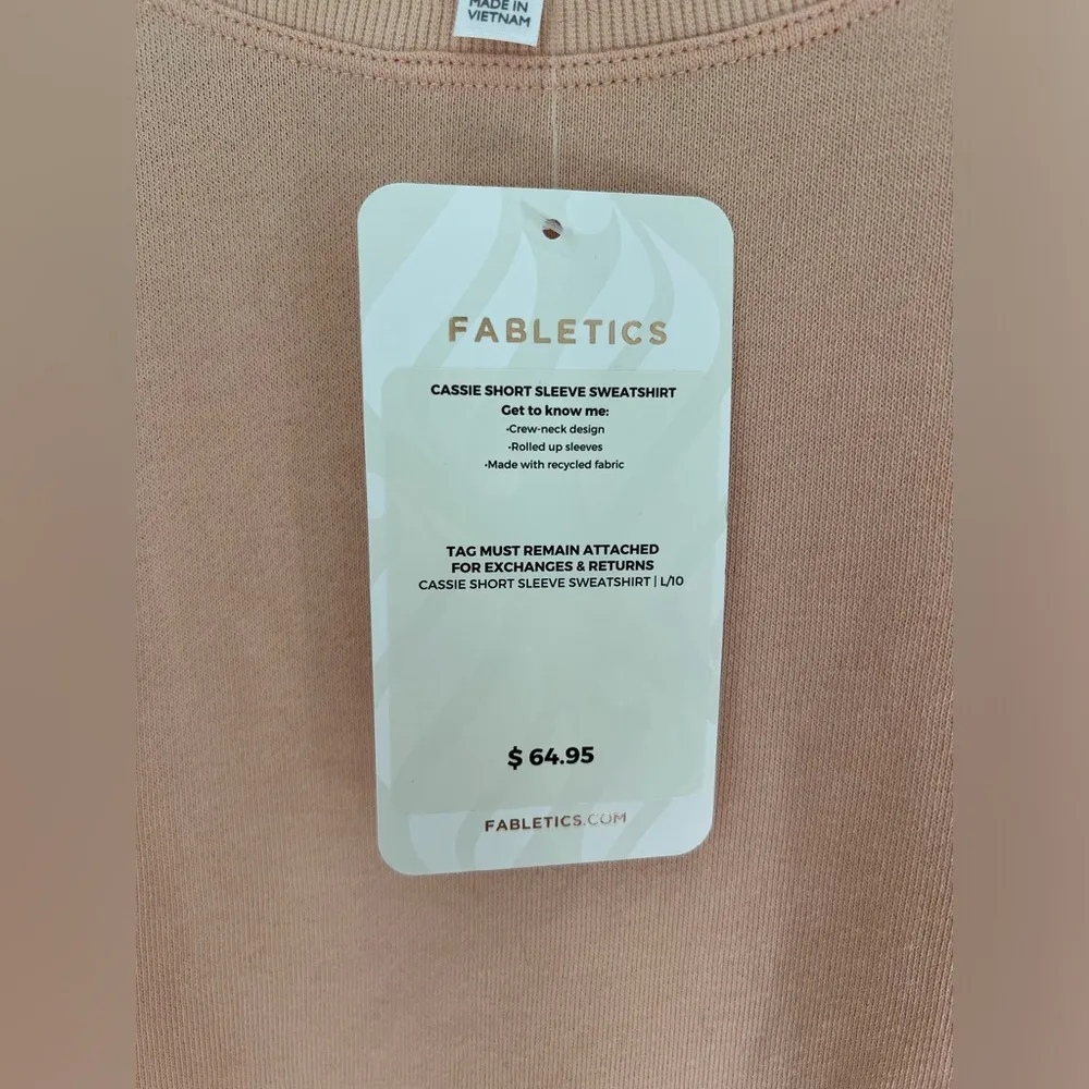 NWT Fabletics Cassie Short Sleeve Sweatshirt Size Large - Image 8