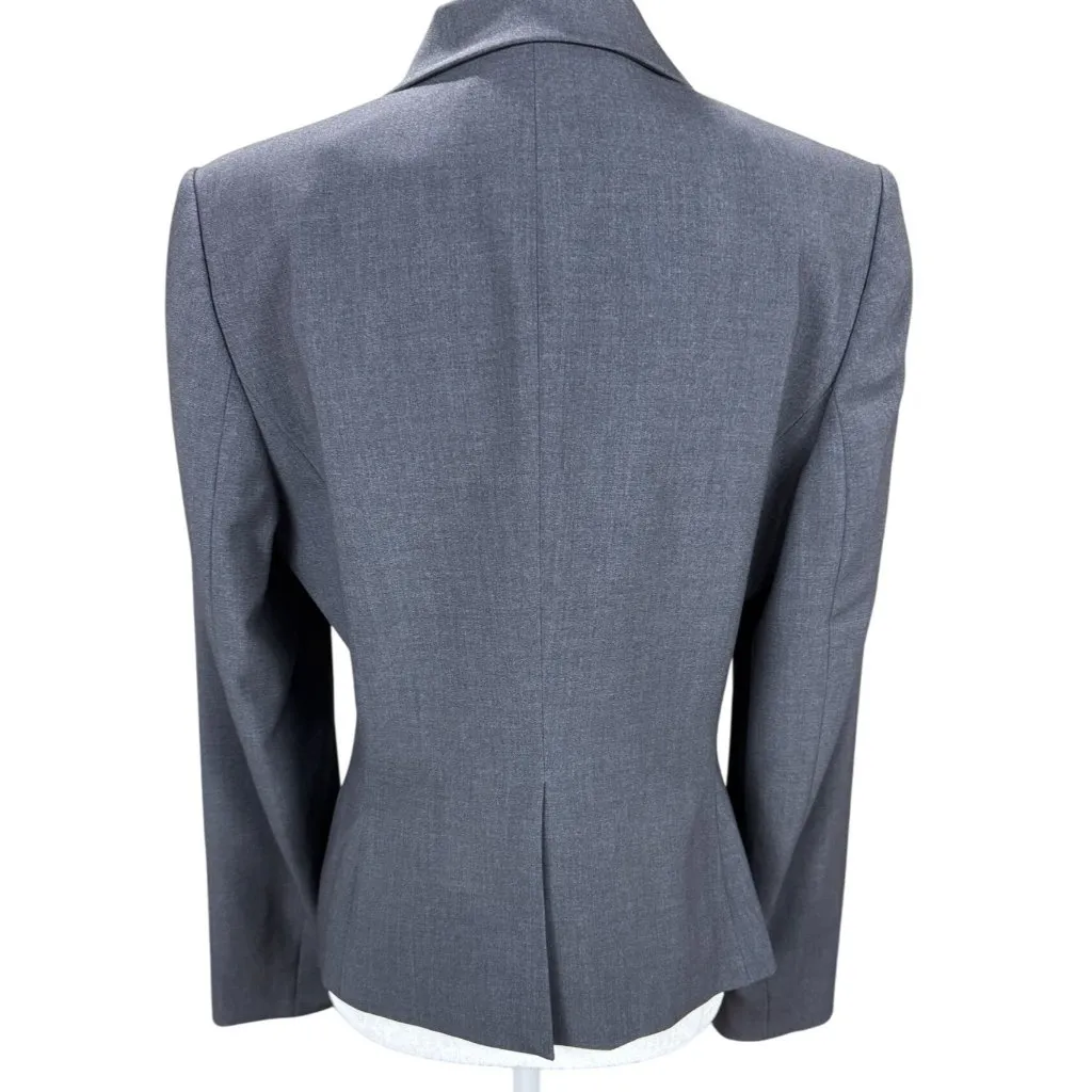 Calvin Klein Womens 8 Gray Stretch Suit Blazer Jacket Winter Chic Classic Office - Image 3
