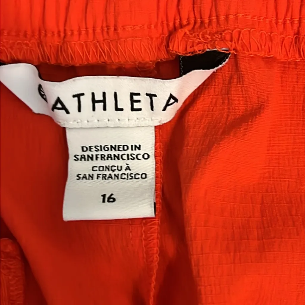 Athleta Trekkie Parachute Pants Vermilion Orange #533487 Size 16 - Image 6