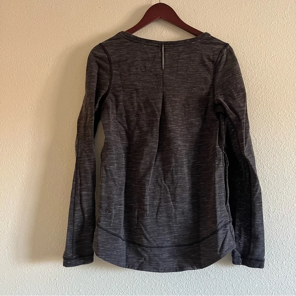 Lululemon Exhalation Pullover II Heathered Marled Black / Gray Long Sleeve Sz 6 - Image 15