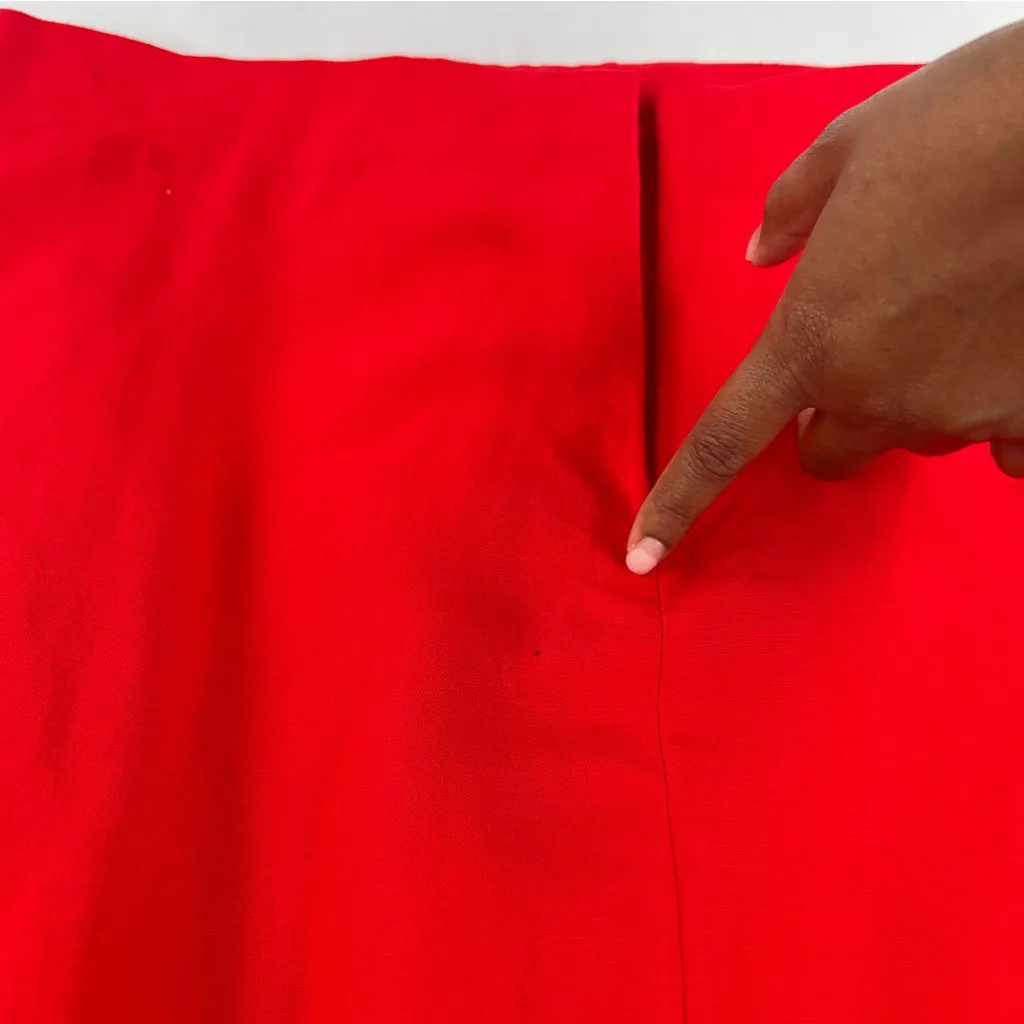 Abercrombie & Fitch Red Linen Blend Off The Shoulder Sweetheart Midi Dress‎ 6 - Image 17