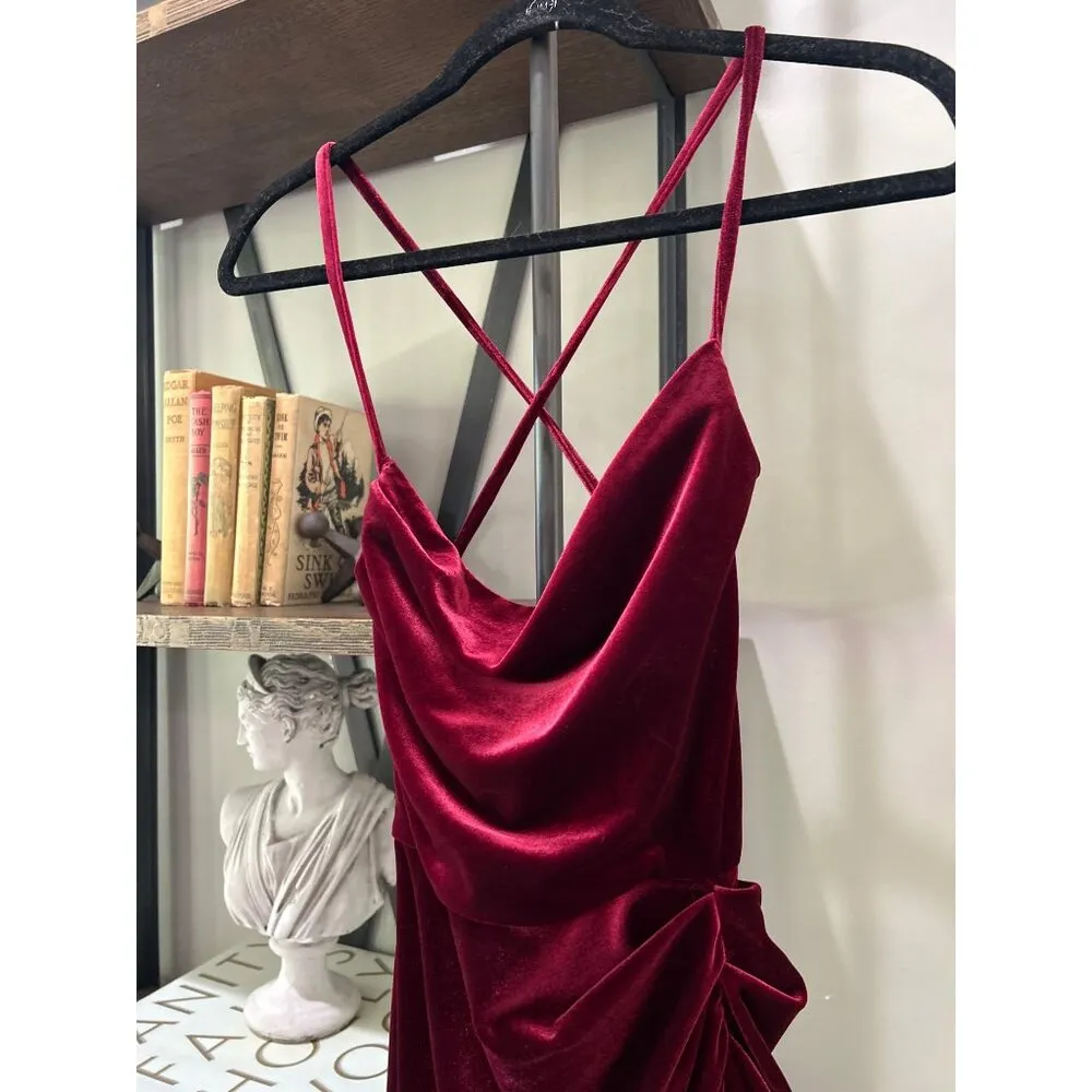 Amanda Uprichard Jasalina Velvet Mini Dress Wine Womens Size XS - Image 6
