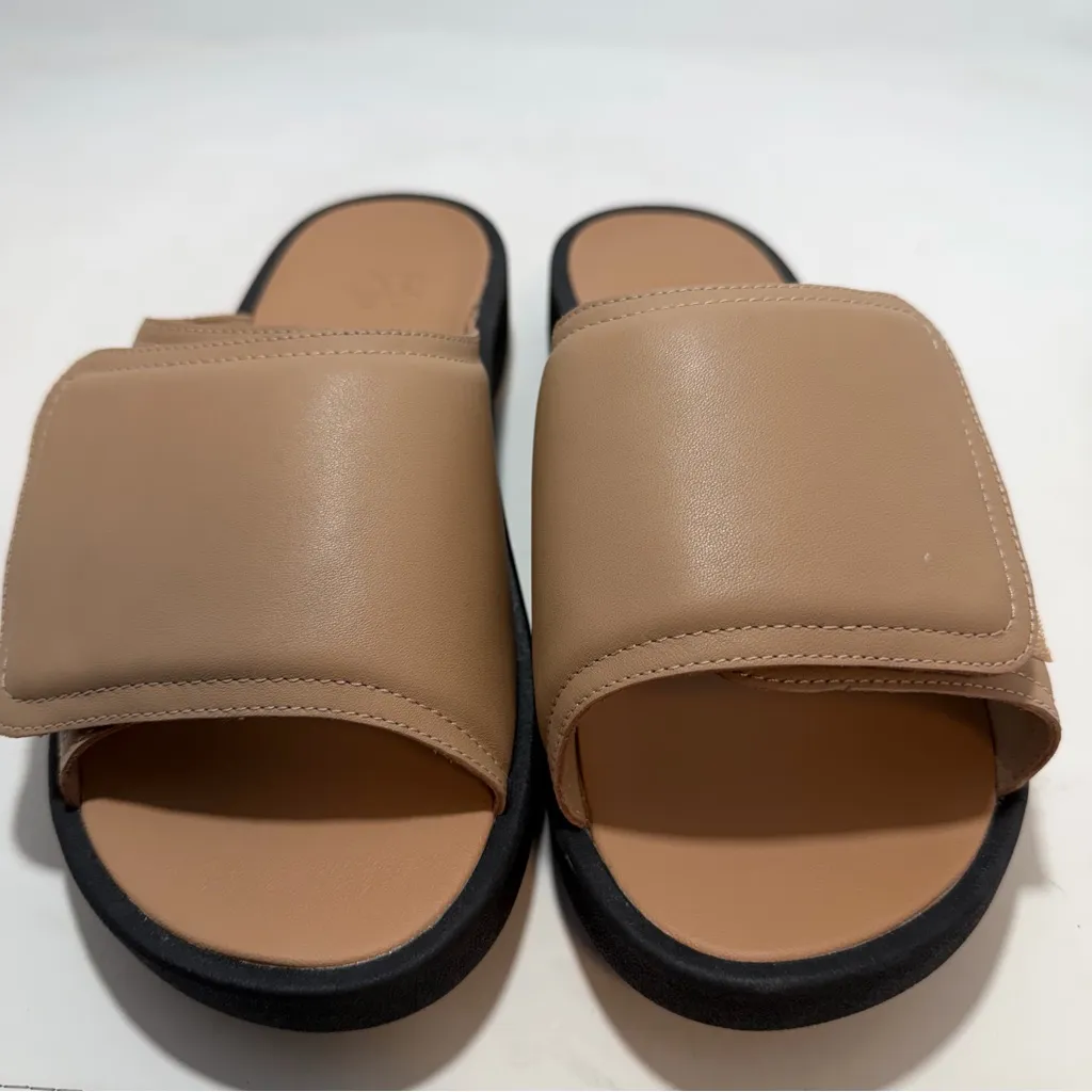 Abeo Paige platform leather slide sandals womens size US 11 tan comfort NEW - Image 8