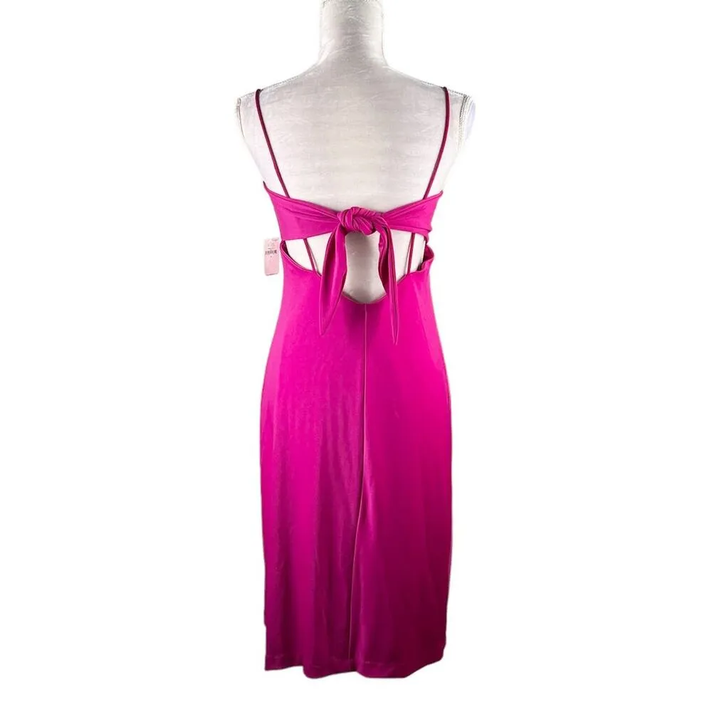 Banana Republic Strappy Dress Fuchsia Small Stretch Tie Lined New - Image 9