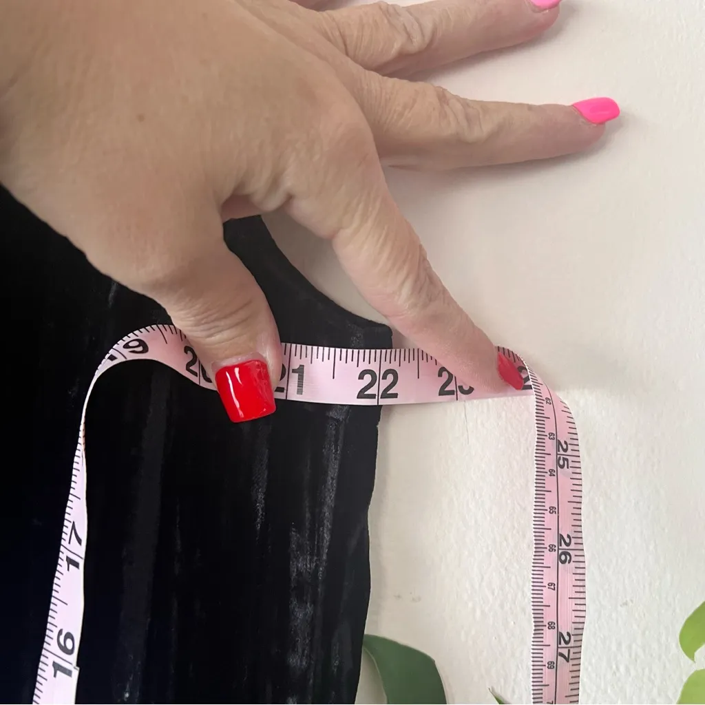 VINTAGE REGINA PORTER‎ Crushed Velvet SET wide leg pants + vest black SIZE 12 - Image 7