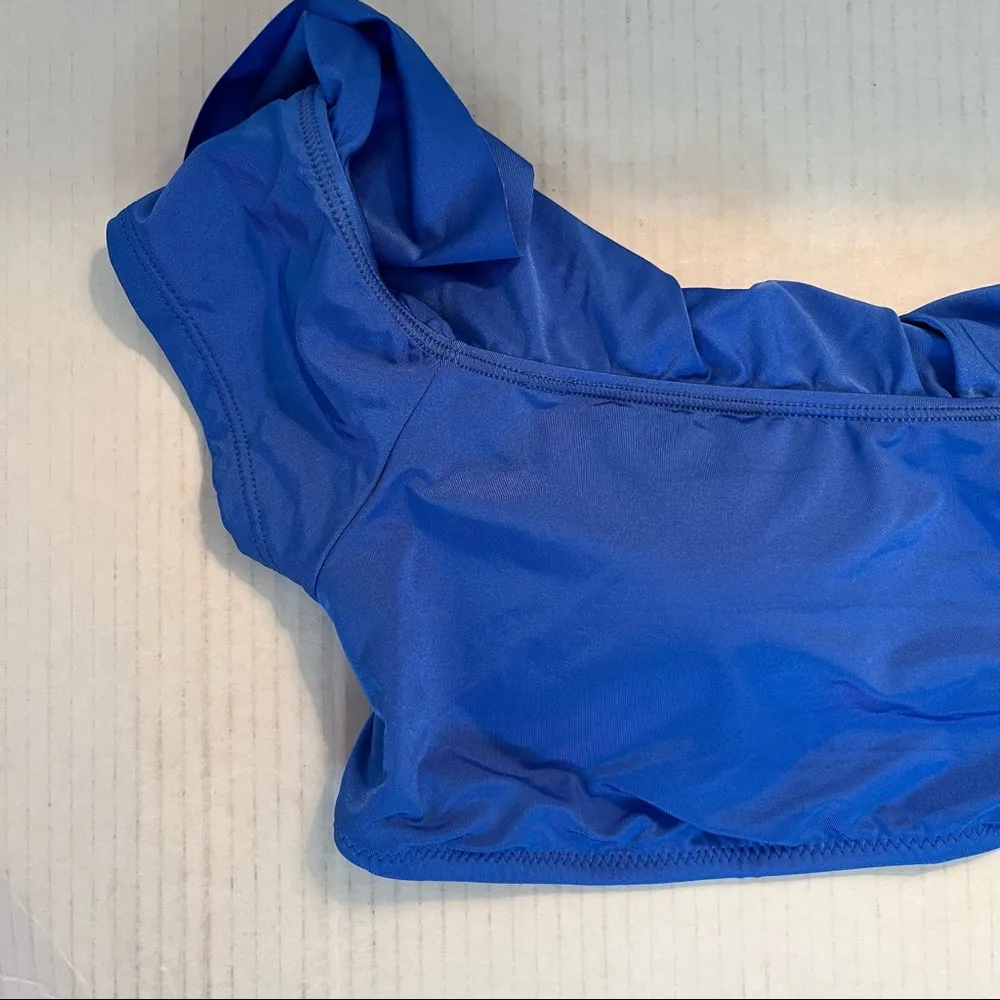 Trina Turk Swim Bikini TOP ONLY Getaway Solids Swim Knit in Blue Sz 10 NWT - Image 9